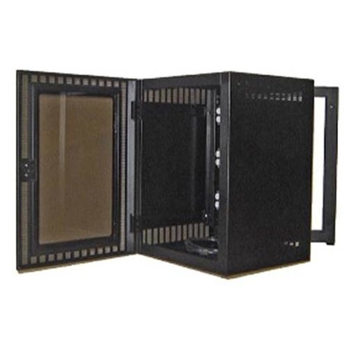 NORTH016-BKT_ImgPrincipal GABINETE DE PARED 9 UNIDADES DE RACK 19" NEGRO CON EXTRACTOR (LOC-ALMACEN-F0403) (NORTH016-BKT) - Image 1