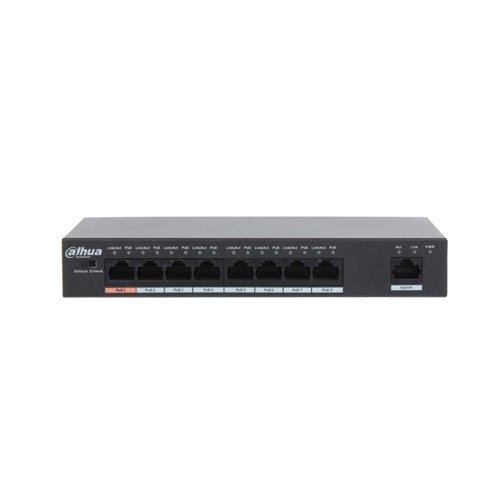 PFS3009-8ET-96_ImgPrincipal Switch PoE 8 Puertos 1.8Gbps 100m/100Mbps/Cat6 250m/10Mbps/Cat6 96W E802.3af/at PoE+ Hi-PoE (PFS3009-8ET-96) - Image 1