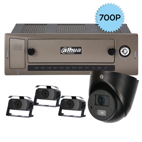 KTMOV-MCVR-4C1MP Kit 4ch DVR movil GPS/3G/Wifi con 3 Cámaras cubo 720P 2.8m IR 20m IP67 1 Camara Cubo 1080p 3.6mm IR 20m IP67 (KTMOV-MCVR-4C1MP) - Image 1