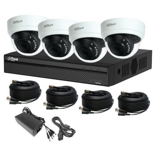 KTDM1080P-5104S2 Kit 4ch 1080P 4 Cámaras Domo 3.6mm IR 20m Max 8TB P2P H.264+ Cámaras Plástico S/Caja Fábrica (KDM1080P-5104S2a) - Image 1