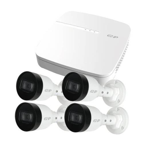Paquete-10-POE Paquete IP PoE 4ch NVR 4K 80Mbps 6TB H.265+ 4 Cámaras Bala 2MP Plástico/Metal S/Caja Fábrica (P10P-N4-4K-4B2Ma) - Image 1