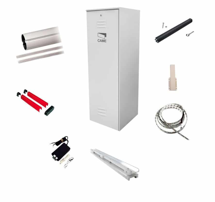 KIT-G3750-W KIT DE BARRERA G 3750 DE 4M CON ILUMINACION LED INCLUYE: BARRERA DE ACERO GALVANIZADO CON RESORTE DE EQUILIBRIO Y MÁSTIL NACIONAL DE 4M CON SUS ACCESORIOS, ENGANCHE Y REFUERZO, ADEMAS DE TIRA DE LEDS CON FUENTE (KIT-G3750-W) - Image 1